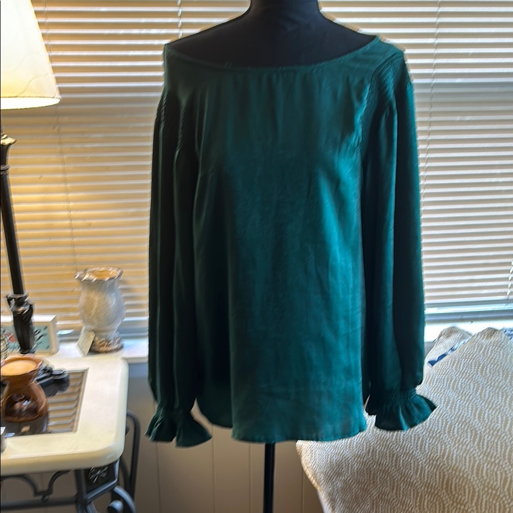 Entro Teal Long Sleeve Blouse